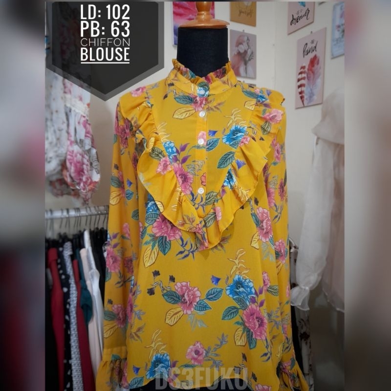 Atasan Blouse dan Kemeja Motif Floral Bunga Cantik Ala Fashion Korea