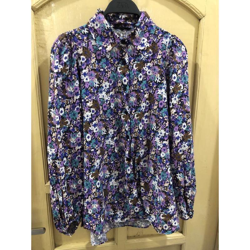 Blouse Cronos Kairos Bunga Lilac(Preloved)