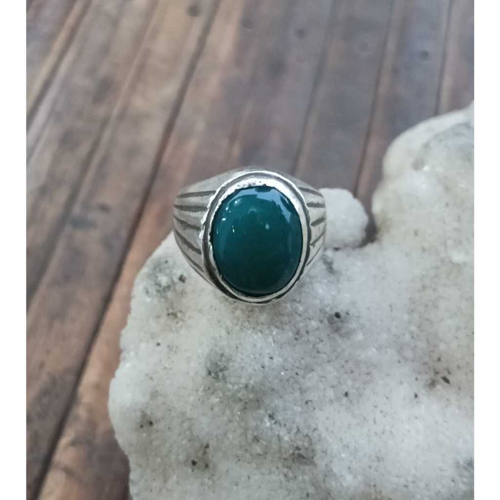 Natural Ijo Garut Kristal Size Kantoran Ring Perak 925 HM