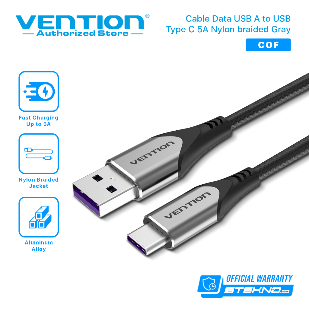 Vention Kabel Data Type C 5A Quick Charge Super Charging Vooc Huawei Xiaomi Oppo Android