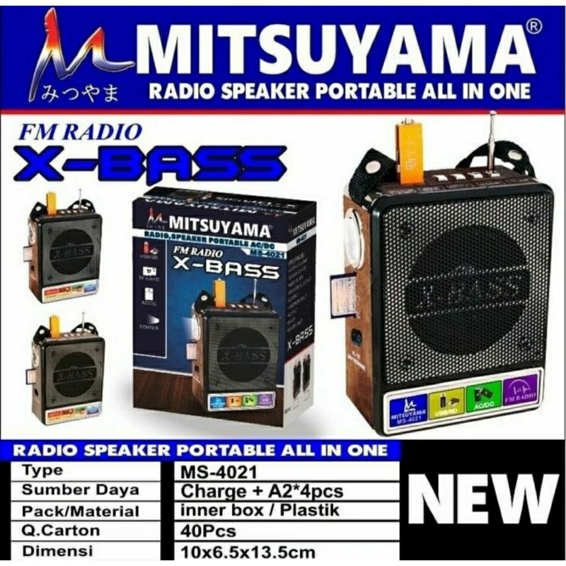 SPEAKER RADIO PORTABEL MITSUYAMA MS-4021 PLUS SENTER