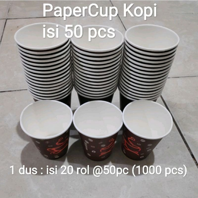 Papercup Kopi / Paper Cup Uk 8 oz (1 dus isi 20 Rol) - Gelas Kertas, Gelas Kopi, Cup Kopi