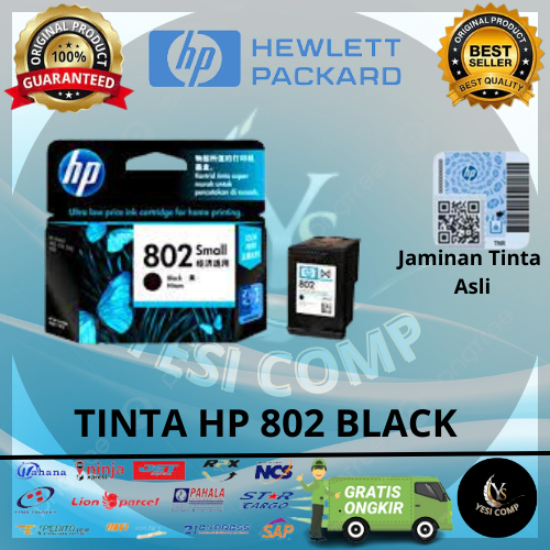Tinta HP 802 Small Black HP802 HP802B 802B Original Ink Cartridge