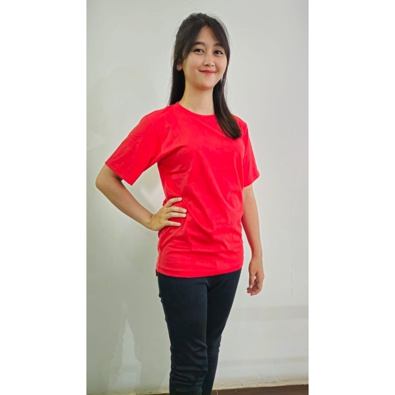 KAOS MERAH | KAOS POLOS LENGAN PENDEK & PANJANG | KAOS COTTON COMBED 24'S KNITTO | KAOS UNISEX