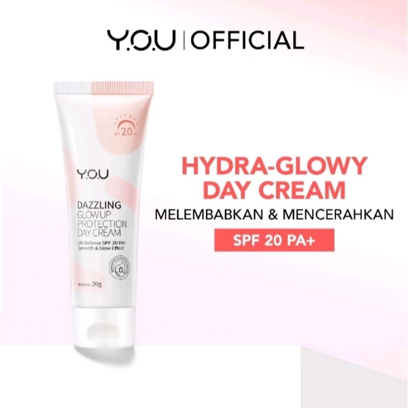 YOU Dazzling Glow Up Protection Day Cream | Cream Wajah | Cream Siang | Mencerahkan Kulit Kusam
