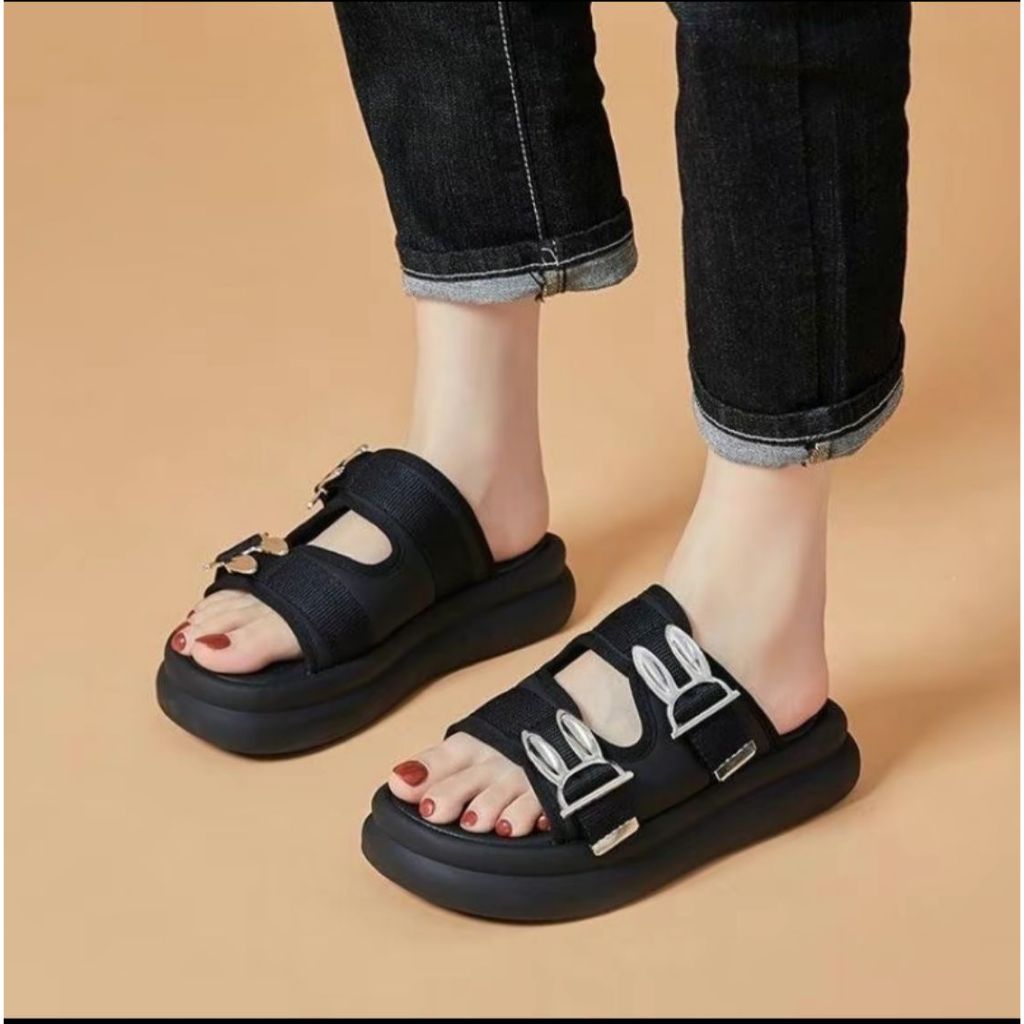 Sandal baim eva rubber perempuan sandal bangkok wanita viral