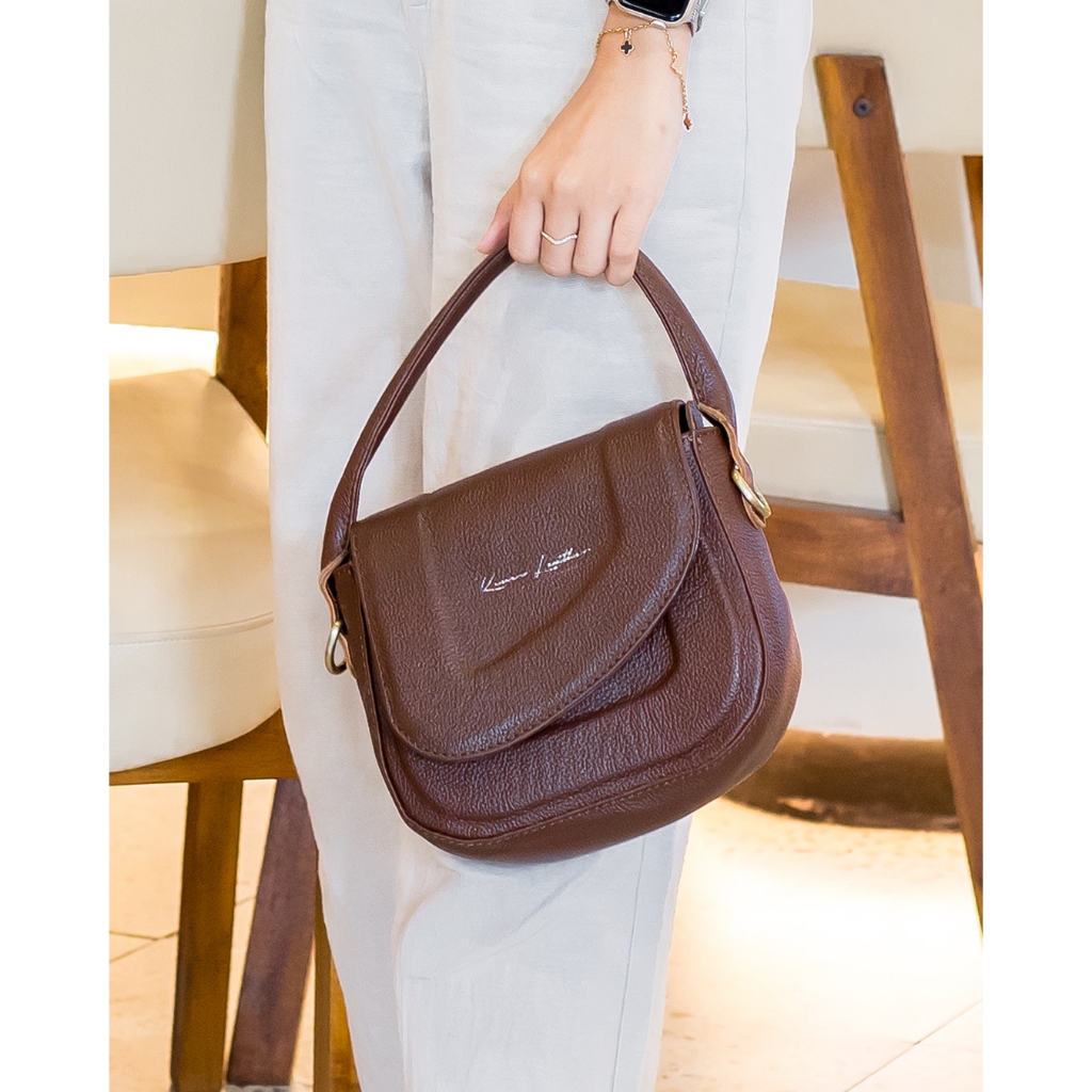 Kenes Leather Tas Selempang Wanita Sling Bag &amp; Hand Bag Kulit Asli SELENA MILL- Free Gravir Nama