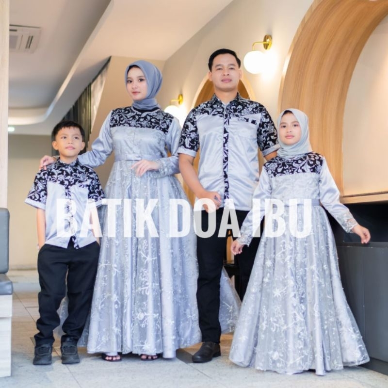 Baju couple pasangan lebaran couple keluarga gamis couple keluarga gaun couple ibu anak gamis brukat