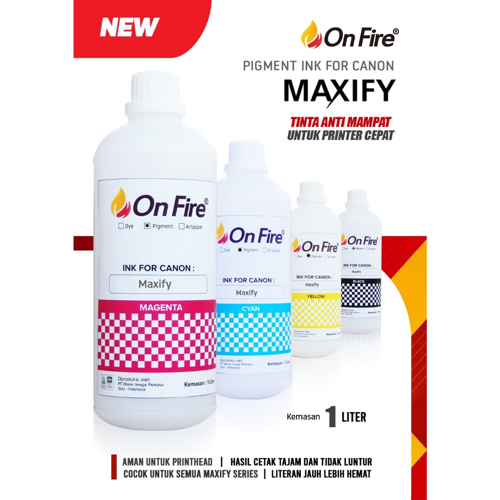 Tinta Onfire Pigment Canon Maxify 1Liter