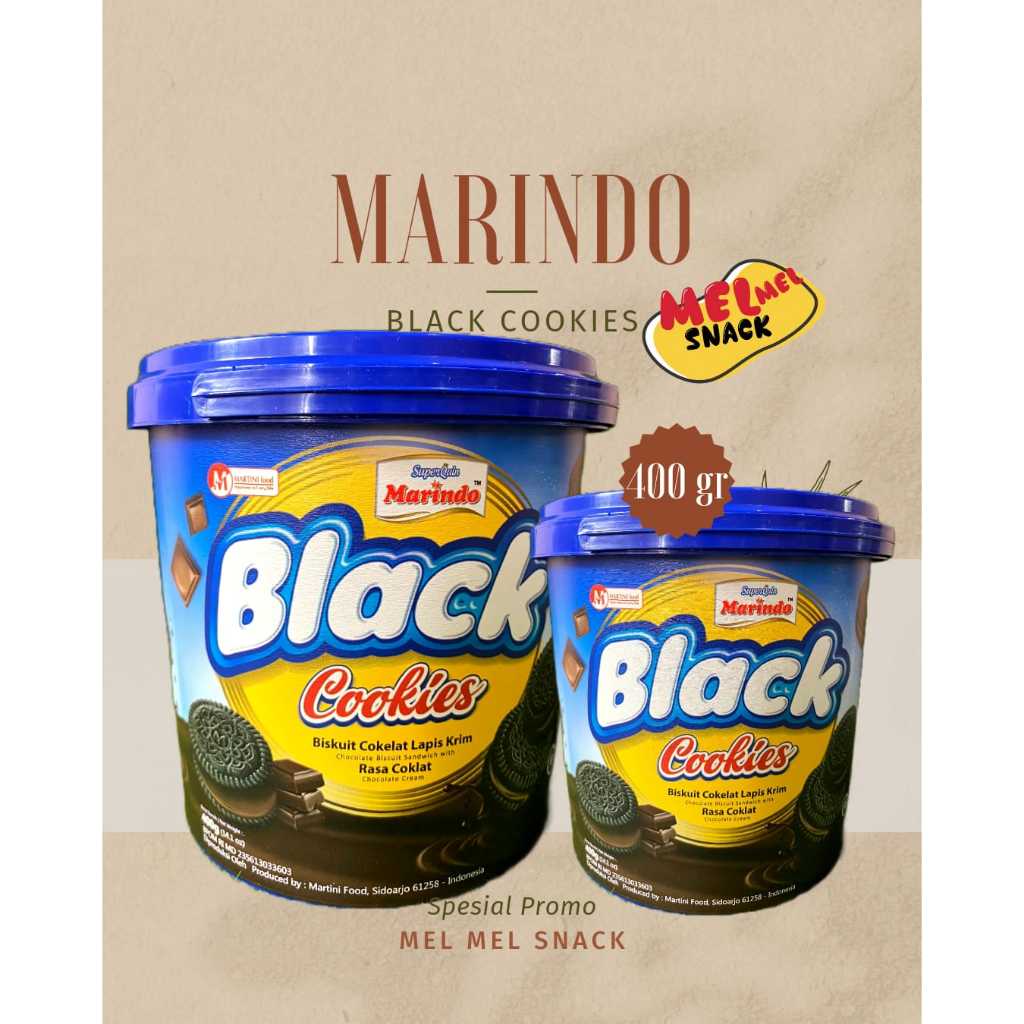 

Biskuit Black Cookies 400gr Coklat Lapis krim Bucket hampers