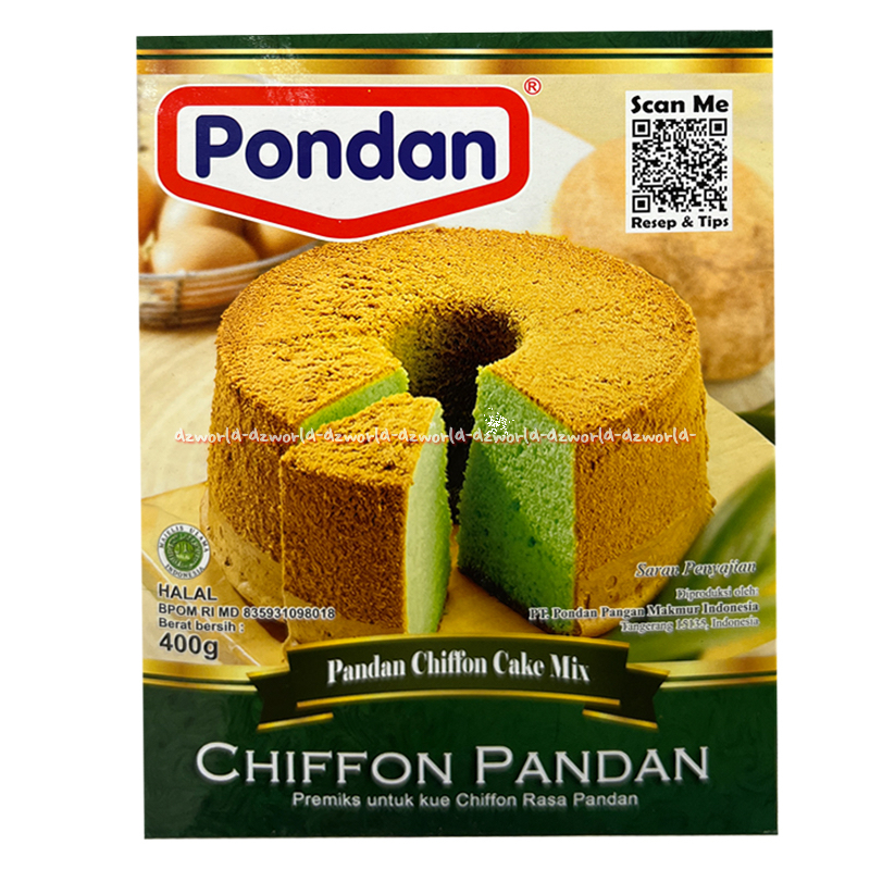 

Pondan 400gr Chiffon Pandan Cake Mix Tepung Premiks Instan Membuat Kue Hijau Rasa Pandan Pondans