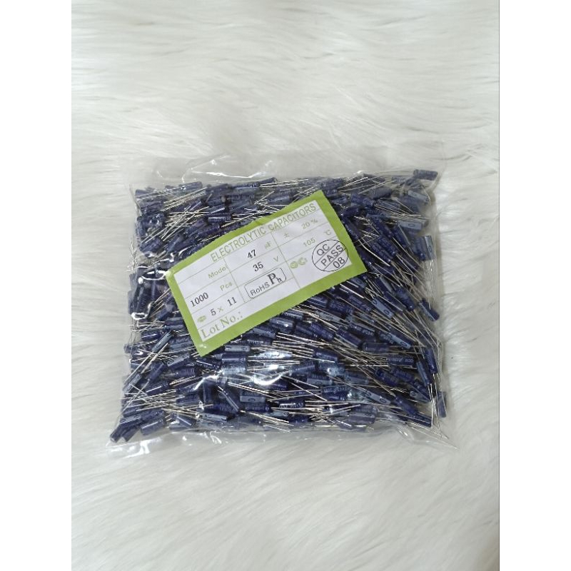 1000 pcs elco capasitor 47uf 35v elko kapasitor 47 uf 35 volt