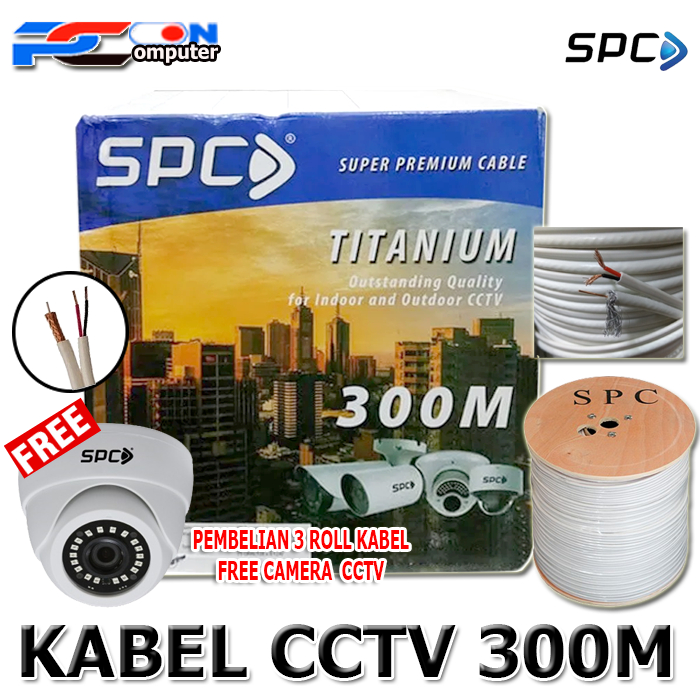 Kabel Cctv SPC 300M  1ROLL Plus Kabel Power Coaxial