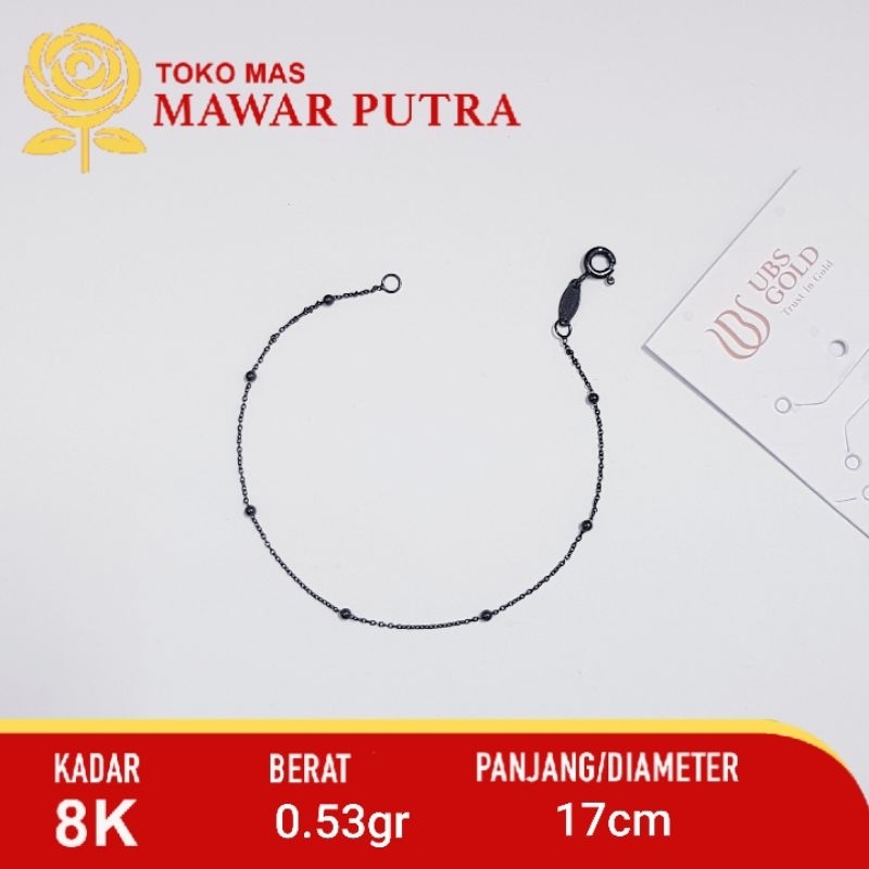 Gelang emas rantai JEDAR Black gold UBS 8K