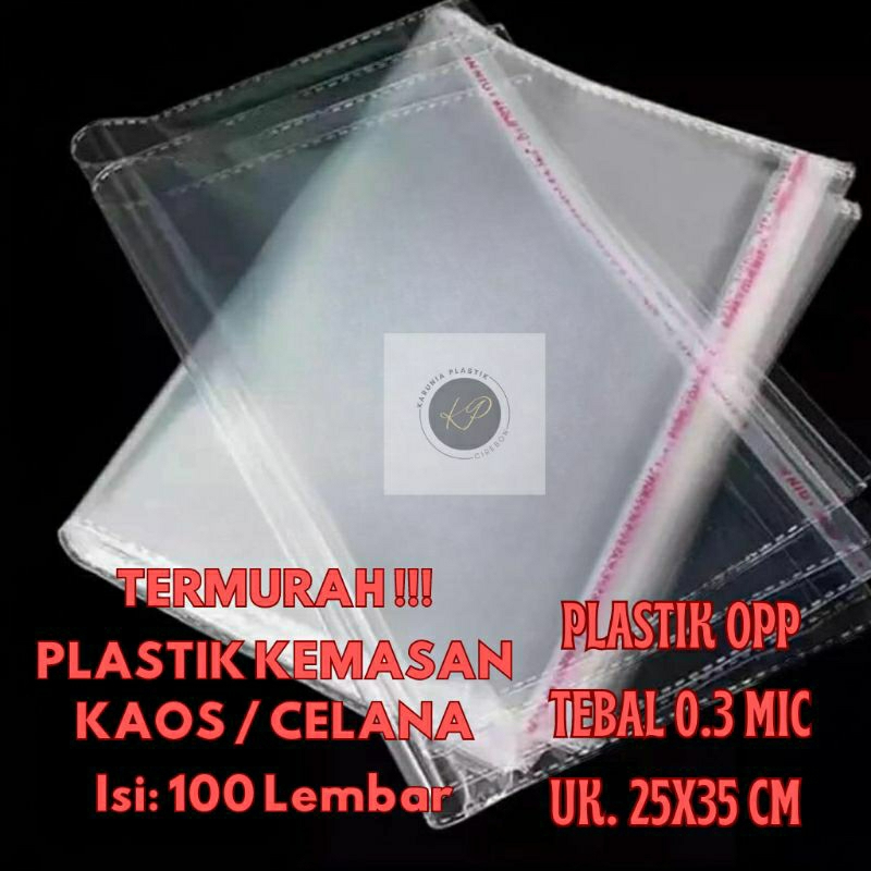 

PLASTIK OPP TEBAL 0.3 UKURAN 25X35 PLASTIK KAOS / OPP LEM DOUBLE SEAL