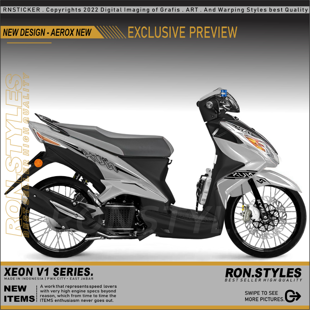 V1 Cutting Sticker Striping Variasi Yamaha Xeon RC Striping Variasi Xeon Karbu Stiker Xeon 125 Strip