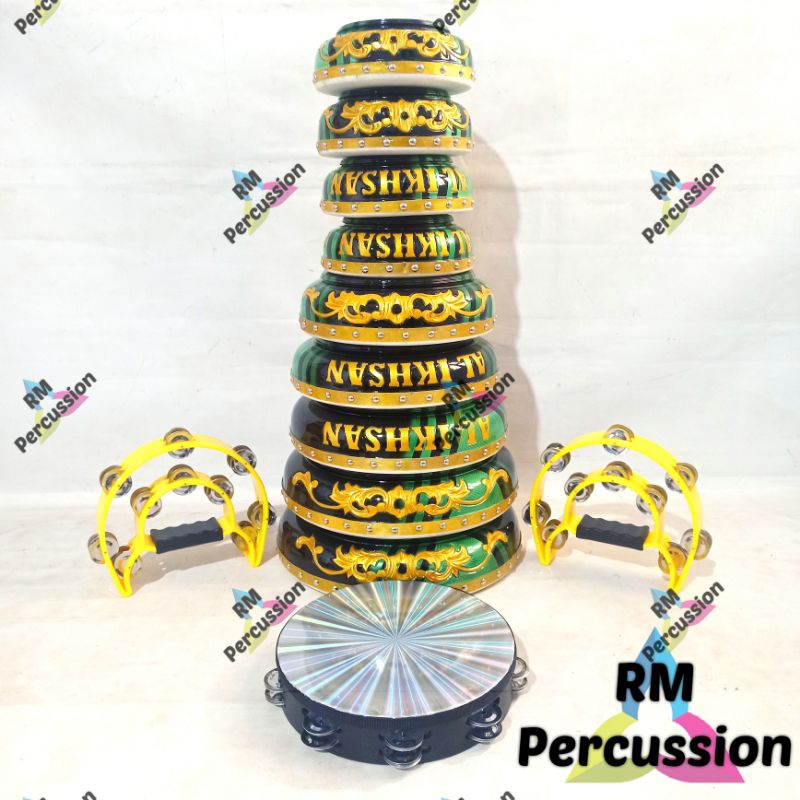 Rebana Hadroh Qosidah Lasqi Qasidah Lasqi Ukir Jepara 12 alat