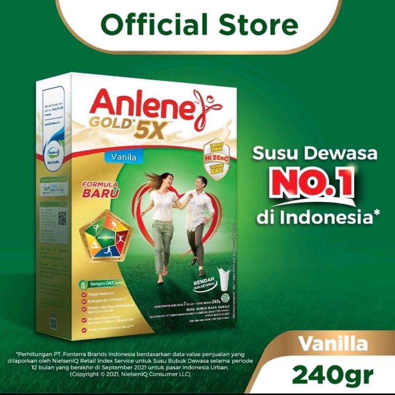 

ANLENE GOLD 5X 240GR VANILLA COKLAT ORIGINAL