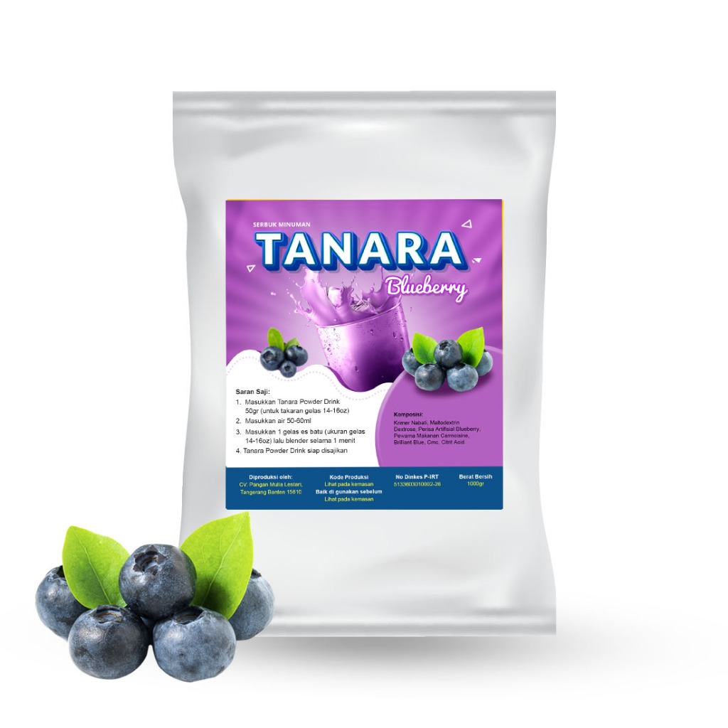 

Blueberry Milkshake 1kg - Bubuk Minuman Bubble Drink Ice Blend Powder - Tanara Powder