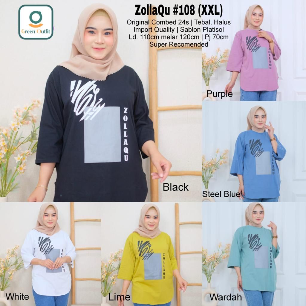 zolaqu#108 kaos jumbo ld 110 blouse bluss blus bluse baju atasan katun wanita perempuan cewek remaja
