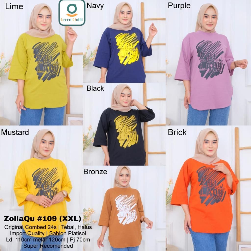 zolaqu#109 kaos jumbo ld 110 blouse bluss blus bluse baju atasan katun wanita perempuan cewek remaja