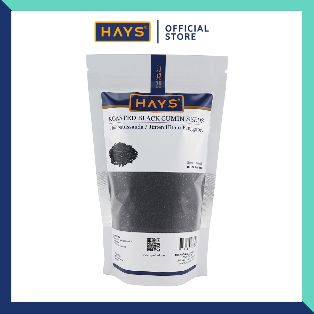 

HAYS - Jintan Hitam Habatusauda Panggang 200 GRAM / Roasted Black Cumin Seed 200 G Jinten