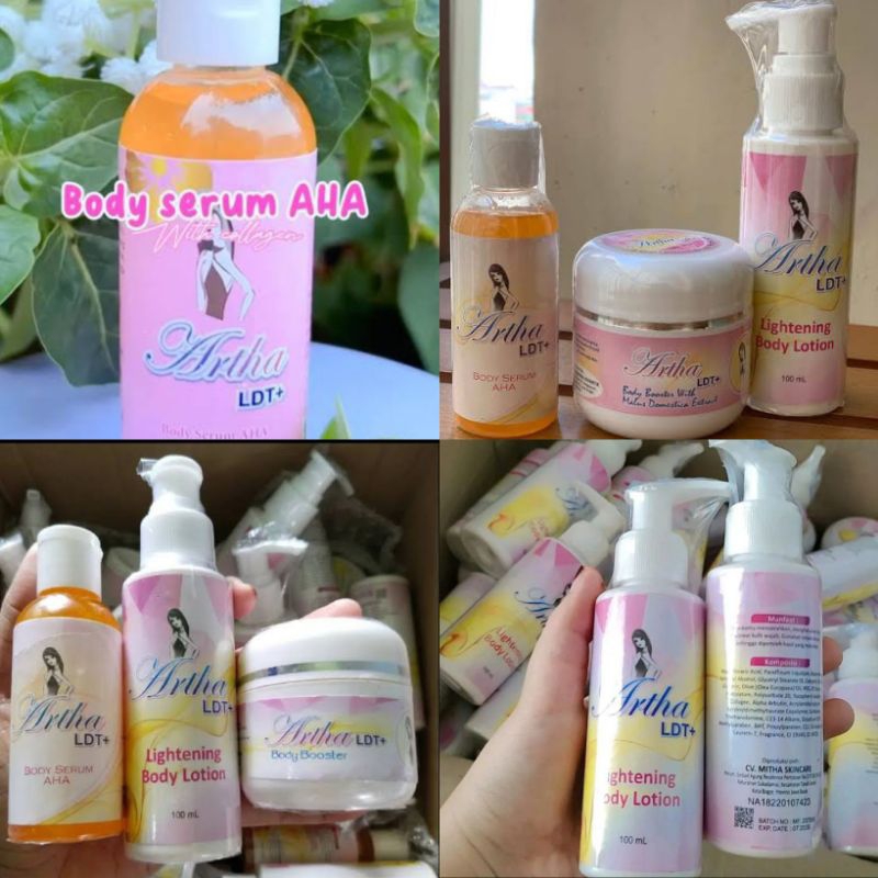 ARTHA LDT+ HANDBODY LOTION BOOSTER SERUM AHA PEMUTIH BADAN BPOM ORIGINAL