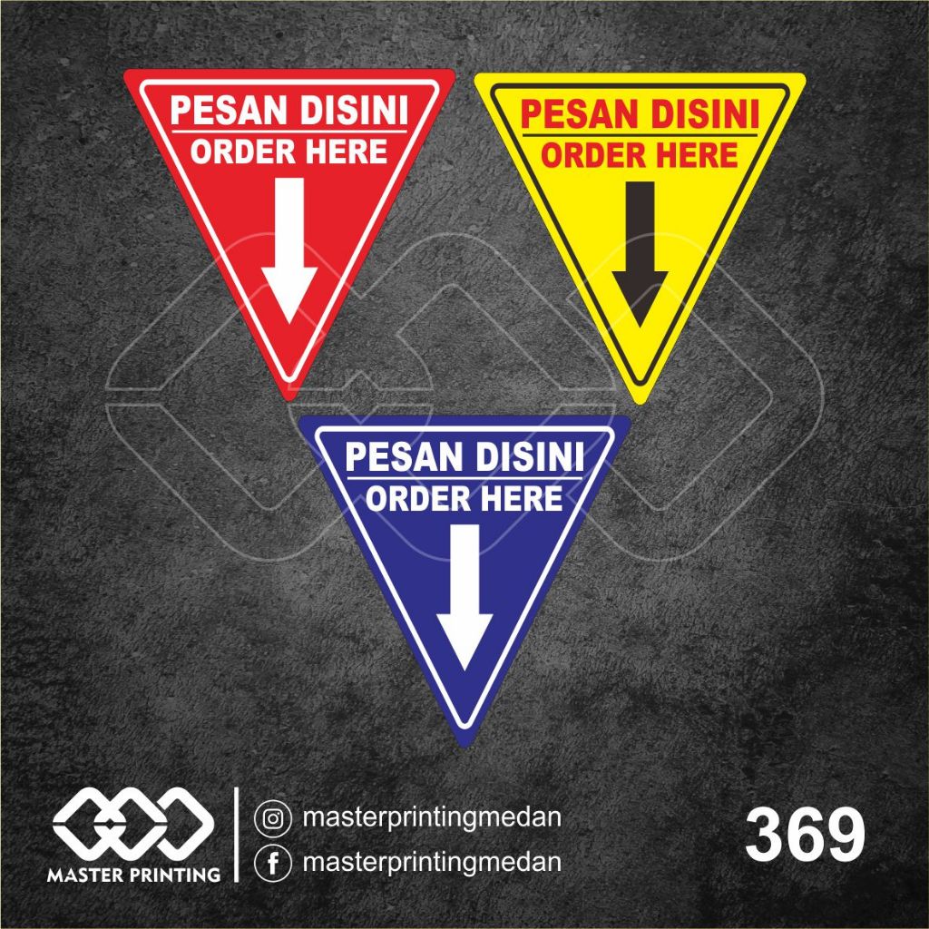 

369 - Stiker Pesan di Sini, Order Here, Sticker Vinyl, Premium, Tahan Air, Termurah, dan Bisa Custom