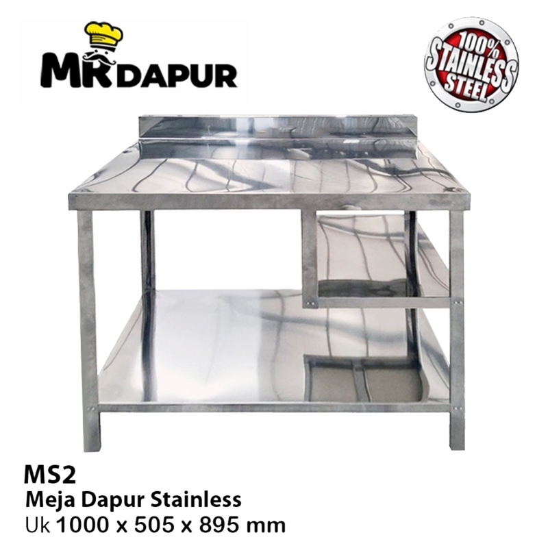 Meja Stainless Steel MrDapur MS 2 [ Home & Kitchen / Bakery / Restoran ]