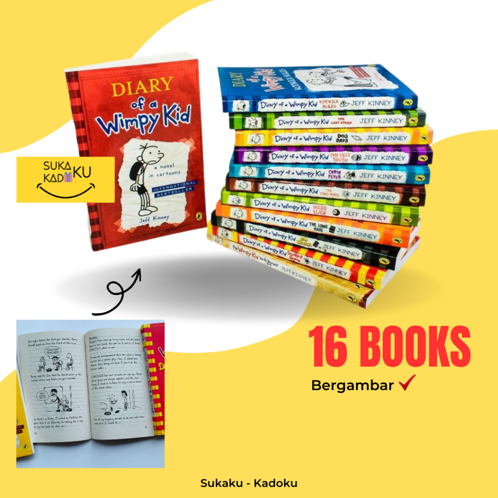 DIARY OF A WIMPY KID box Set Book Buku Cerita Anak Import Bergambar Satuan