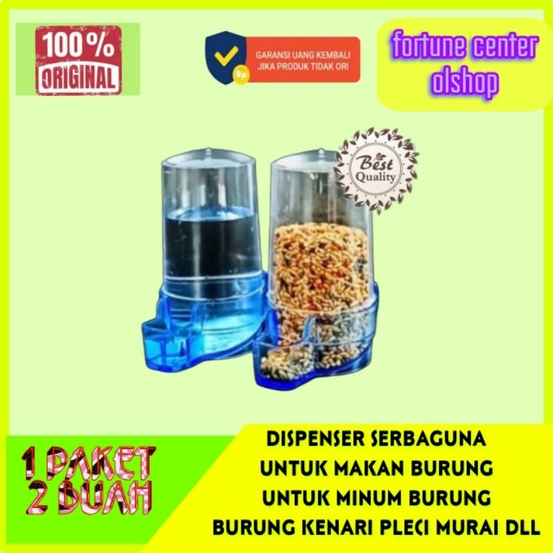 BTTAB DISPENSER BURUNG PLECI 2 BUAH BOTOL MINUM MAKAN MURAI