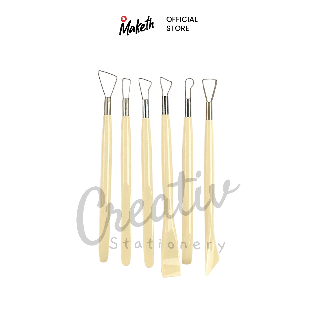 

Clay Tool Knife Pisau Alat Ukir Tanah Liat Modelling Sculpting Tools Set 6 Ct-S6 MAKETH
