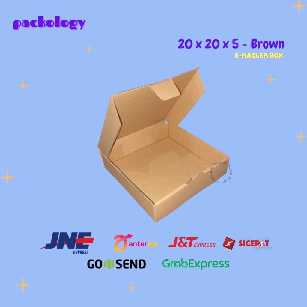 

(100 Pcs) Kardus Box Karton 20X20X5 Die Cut Polos - Baru - Murah