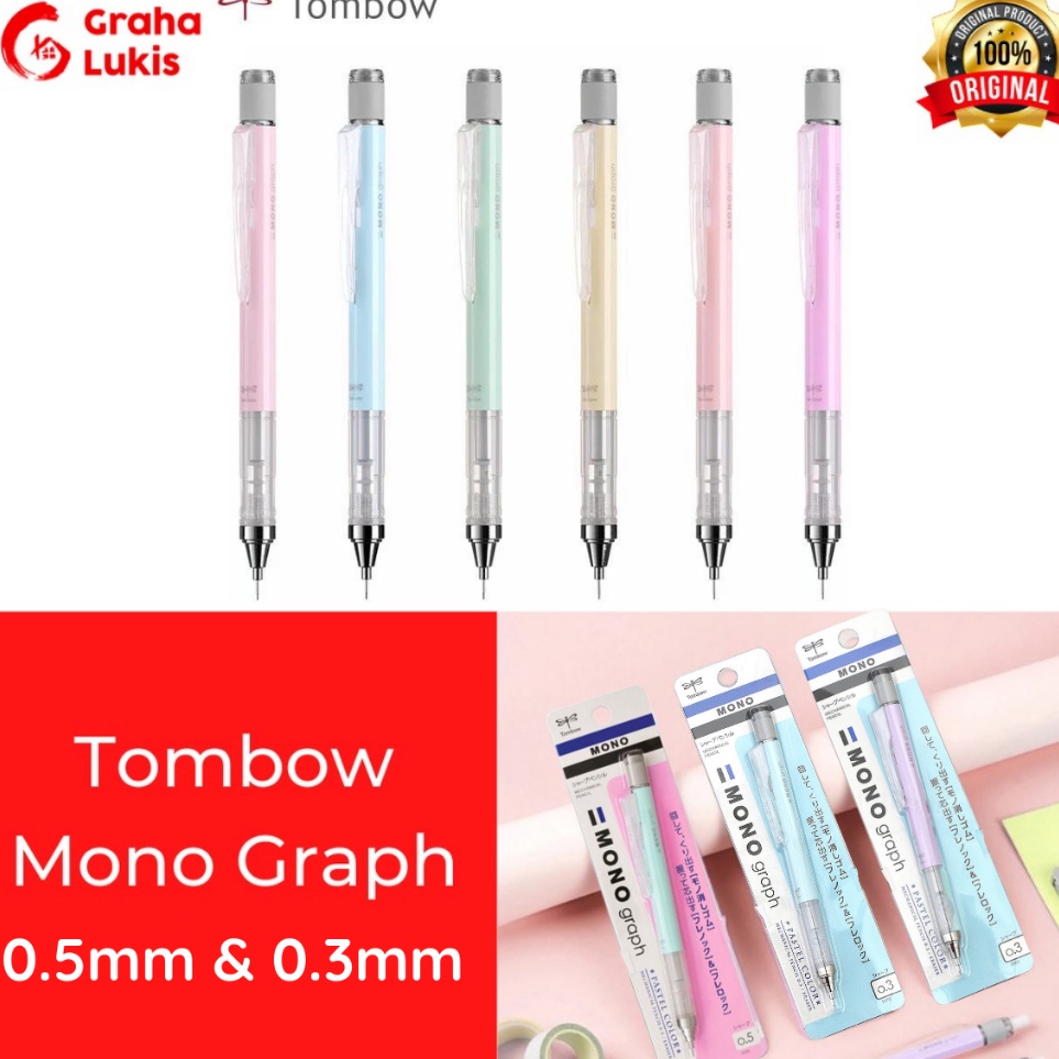 

ART C62S Tombow Mono Graph Mechanical Pensil Warna Pastel 5mm 3mm