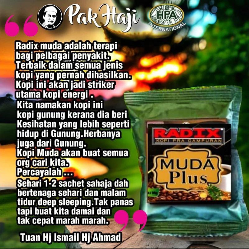 

Radix Muda Plus Sasetan HPA International Pak Haji