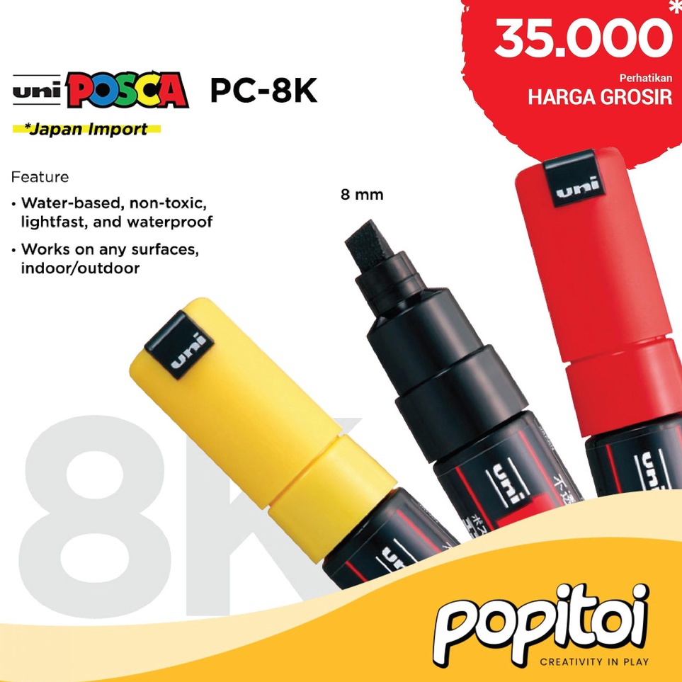 

ART P5V UNI POSCA PC8K Paint Marker Broad Tip Spidol warna warni PC 8K PC8K