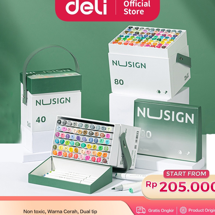 

ART G82T Nusign Sketch Marker Spidol Sketsa Dual Tip 4 6 8 Warna Non Toxic NS736