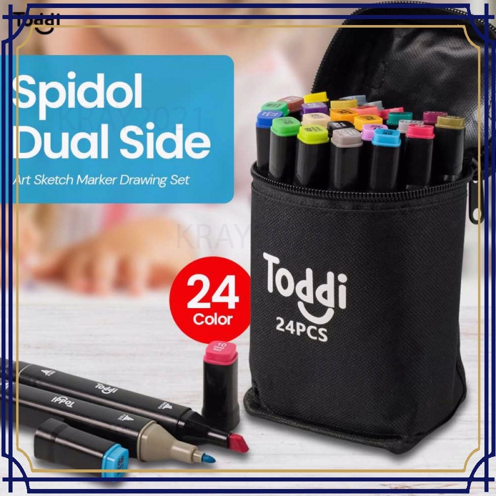 

ART D15V Spidol Dual Side Fine Art Brush Pen Art Marker Set AK19