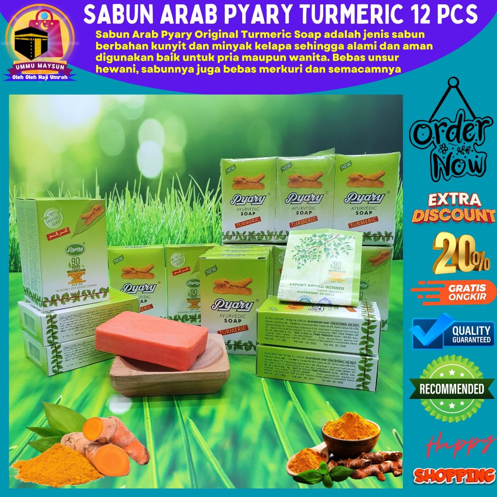 Sabun Mandi Batang Whitening Kunyit Turmeric Arab Arap Pyary Pyari Ori Original 100% Official Shop S