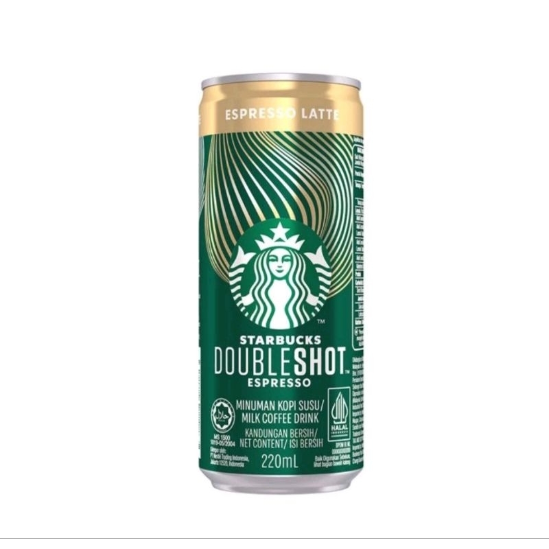 

starbucks coffe espresso latte 220ml can/double shot/minuman kopi