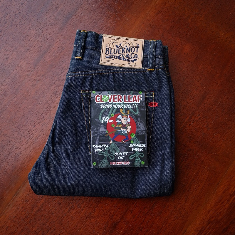 BLUEKNOT DENIM - CLOVER LEAF KNOT - Japanese Selvedge Denim - 14oz - Slimfit