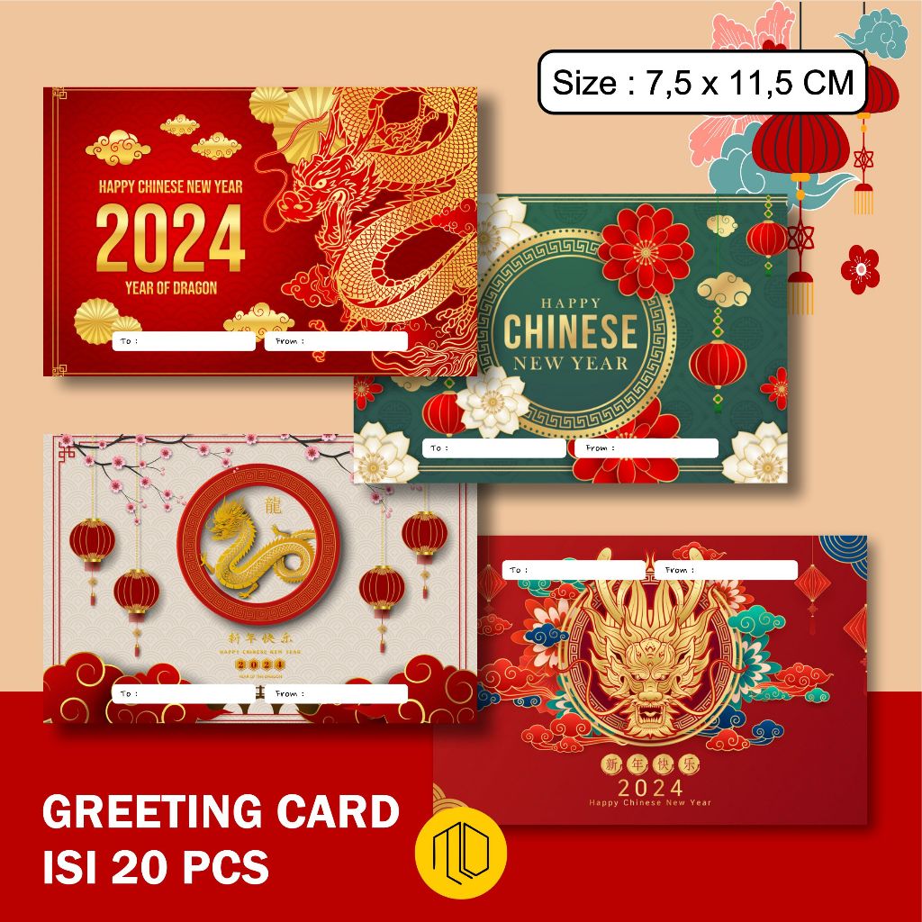 [20pcs] Greeting Card Imlek CNY Kartu Ucapan Chinese New Year Gift Card / kartu ucapan imlek sincia 