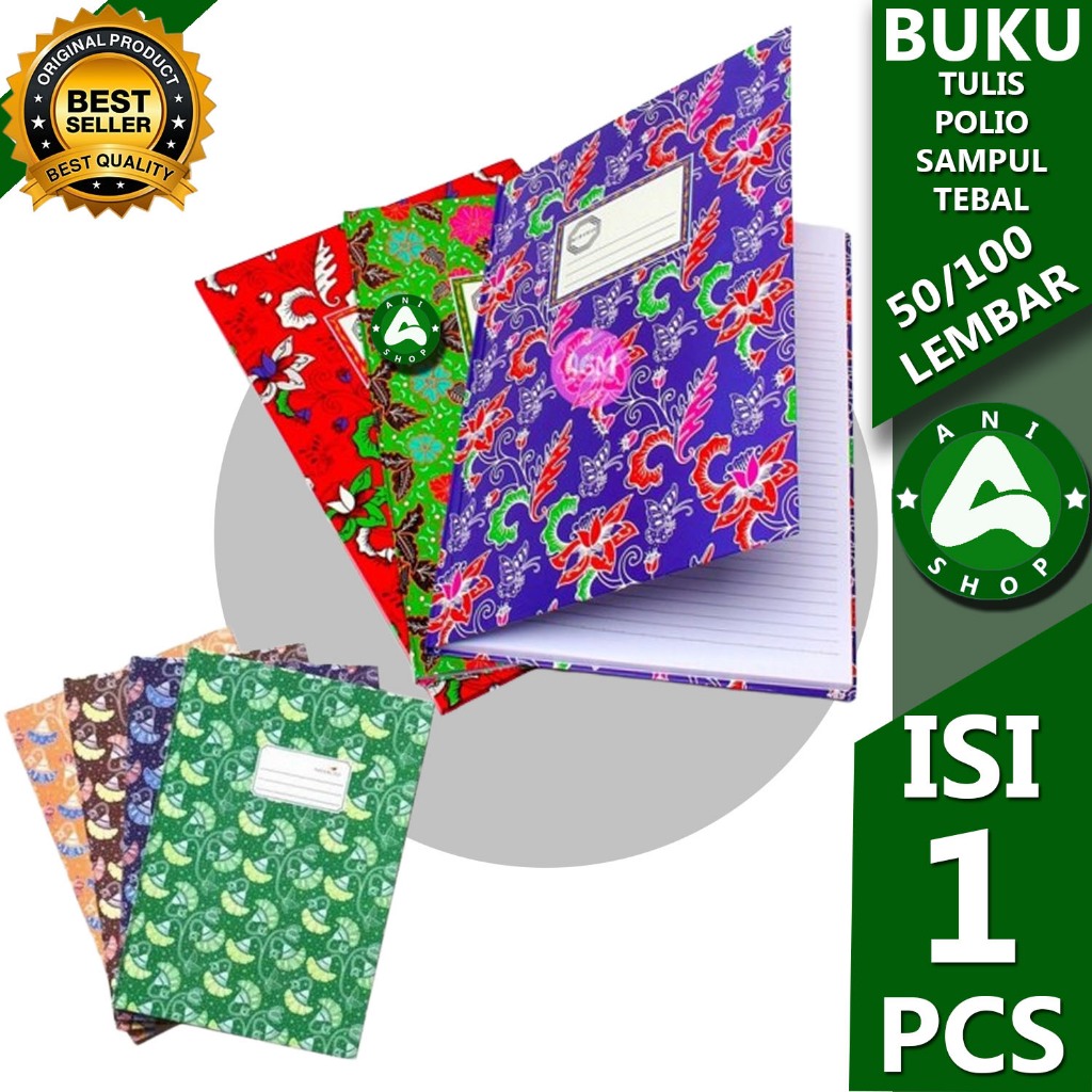 

BUKU TULIS POLIO BESAR SAMPUL TEBAL 50/100 LEMBAR ani shopp