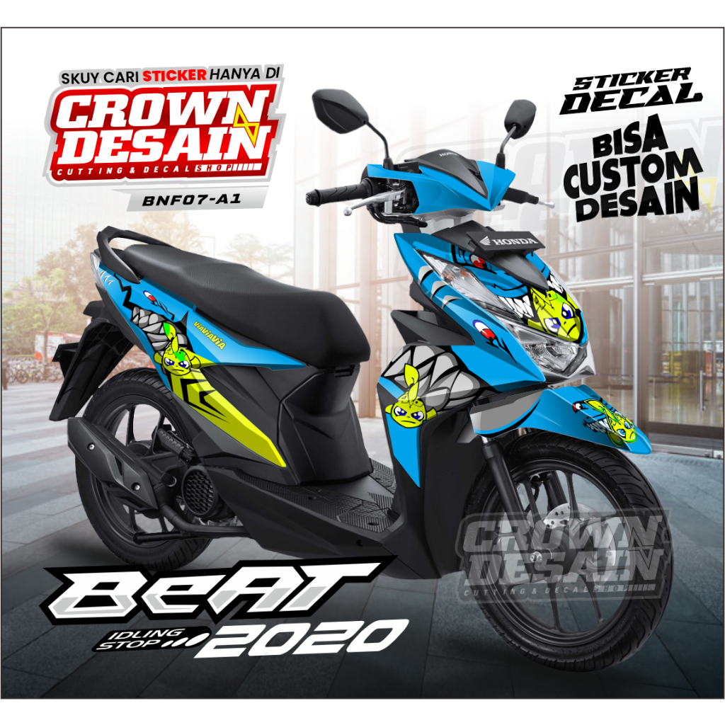 Honda Decal Stiker Beat Street New 2020 2021 Full Body - SHARK - Stiker Motor - For Beat - KODE BNF