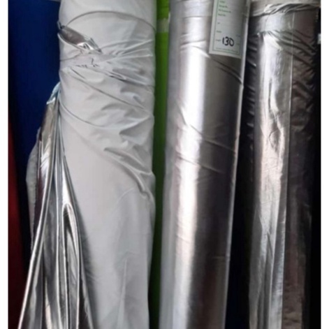 MURAH LEBAY kain parasut Korea bahan Despo kain impor silver metalik glossy