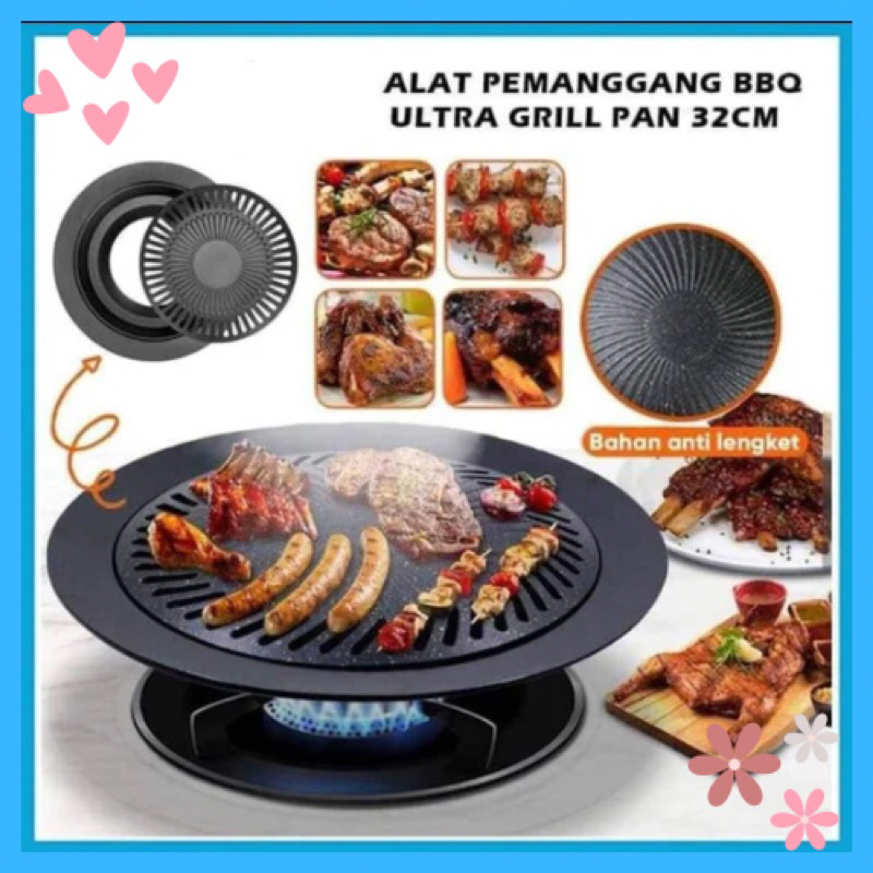 Grill Pan Bulat Anti Lengket Barbeque Ultra Grill