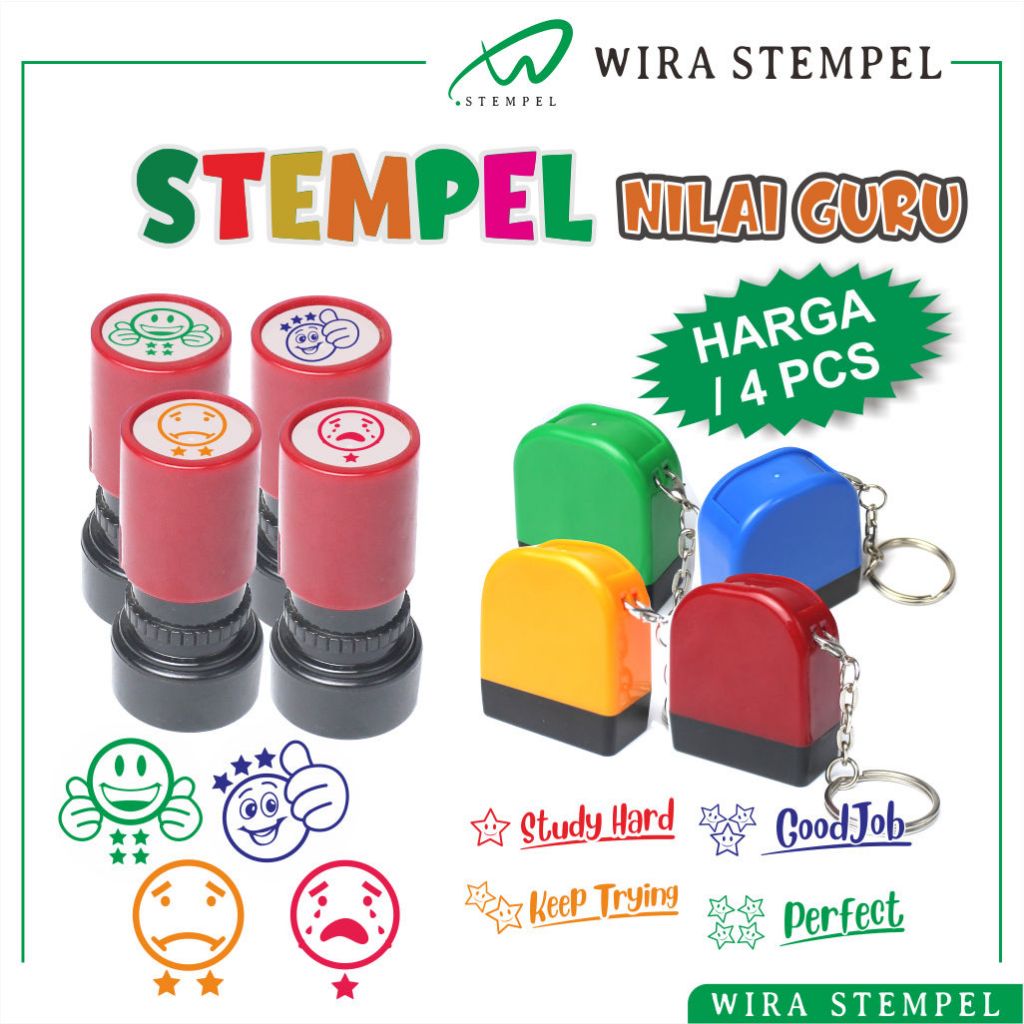 

Stempel Nilai TK SD Paud Stampel Penilaian Guru Stamp Teacher Chacked Character Cap Karakter Koreksi