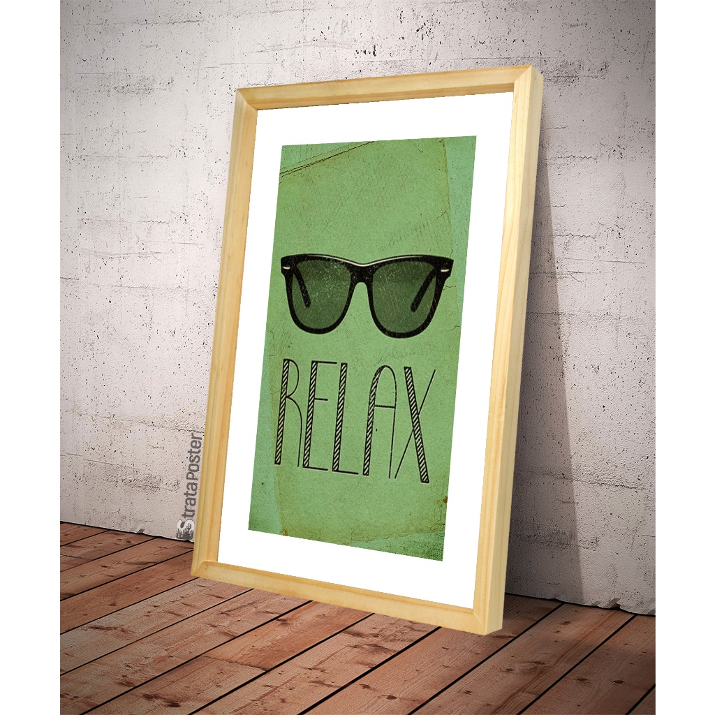 Poster vintage - Pajangan dinding aesthetic - Wall decor - Bingkai kayu