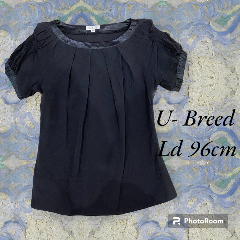 U BREED baju atasan blouse blus hitam atasan wanita perempuan dewasa formal kantoran kerja casual ch