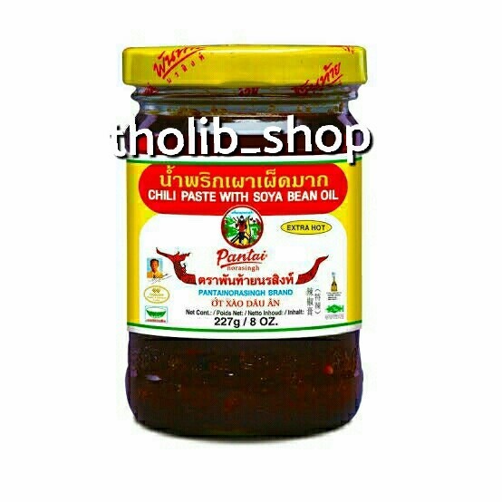 

Pantai norasingh chili paste with soya bean oil extra hot 227 gram